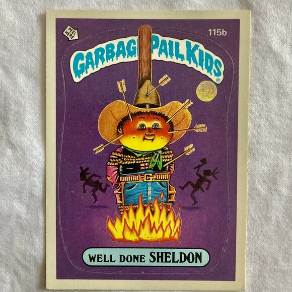 Garbage Pail Kids Card 1986 Topps - 115b Well Done Sheldon